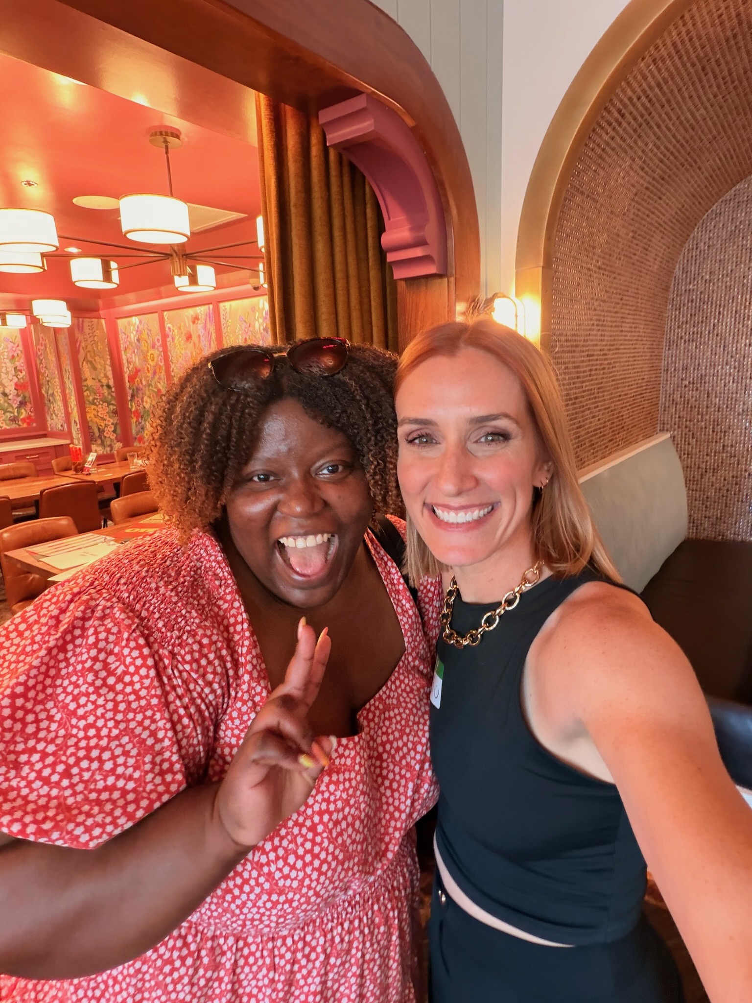 Two Off the Record members at a lunch in Washington DC