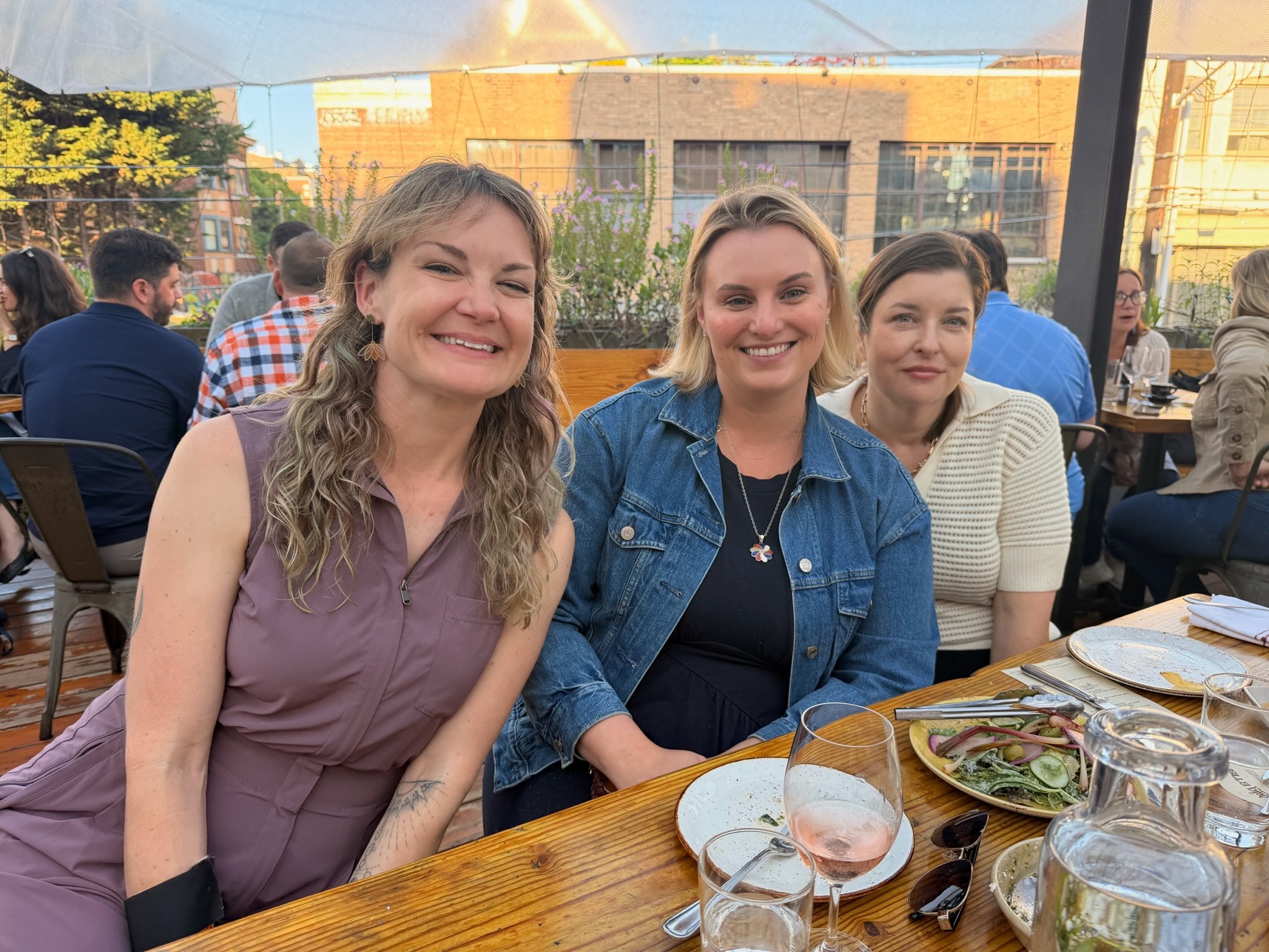 Off the Record members at a patio dinner in Seattle